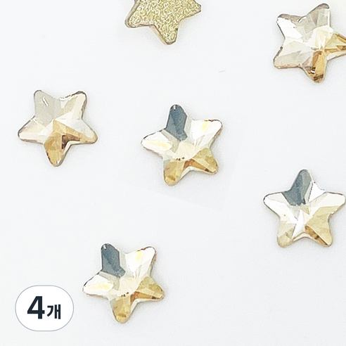 메이브라운 대용량 별스톤 네일파츠 6x6mm 50p, 골드, 4개
