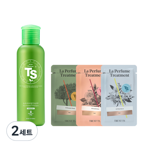 TS 뉴프리미엄TS샴푸 140g 1개 + 라퍼퓸 트리트먼트 6ml 3개, 2세트