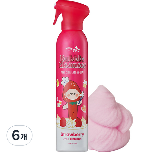 폴메디슨 키즈 아토 올인원 버블 클렌저 딸기향, 311ml, 6개