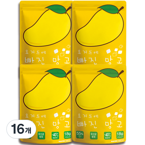 요거트에 빠진 망고 과자 18g, 16개, 망고 + 요거트 혼합맛