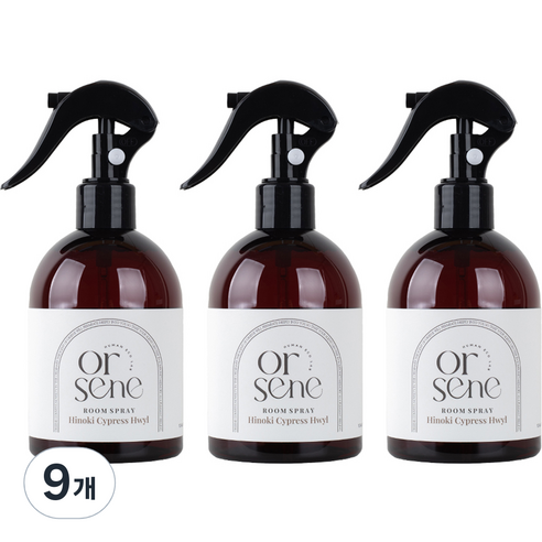올센느 룸스프레이 섬유탈취제 본품, 300ml, 9개, 편백우드 휠