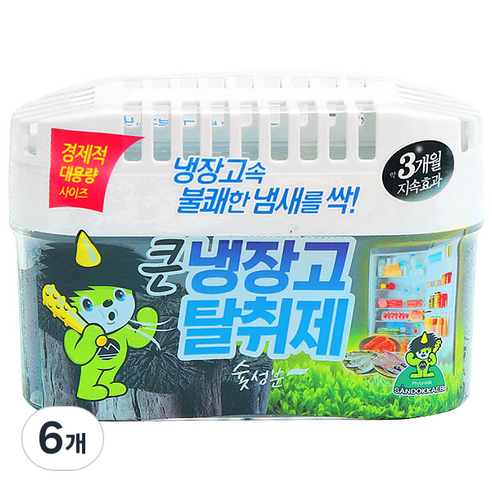 산도깨비 큰 냉장고 참숯 탈취제 본품, 420g, 6개