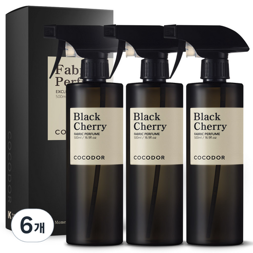 코코도르 룸 앤 패브릭 퍼퓸 섬유탈취제, 500ml, 6개, 블랙체리