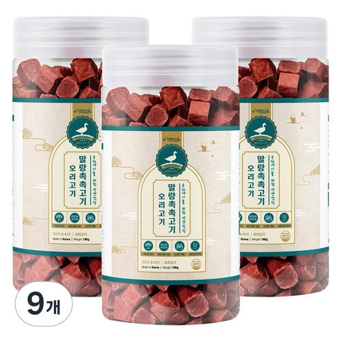 올가밀 강아지 말랑촉촉 져키, 오리고기, 180g, 9개