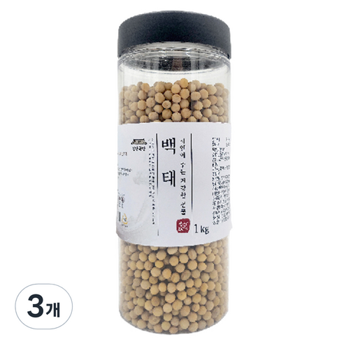 건강곡간 국내산 백태, 3개, 1kg