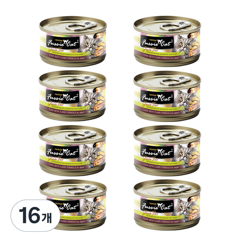 퍼시캣 전연령용 캣 프리미엄 주식캔, 80g, 참치+조개, 16개