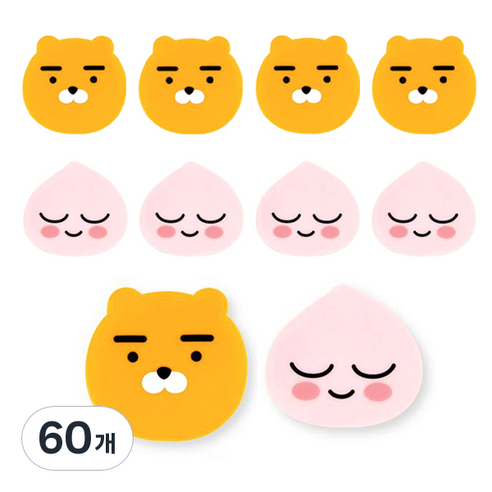 카카오프렌즈 지우개 2종 x 5p 세트, 라이언, 어피치, 60개