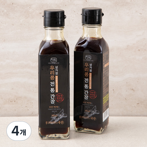 담가 전통식품 인증 우리콩 전통간장, 180ml, 4개