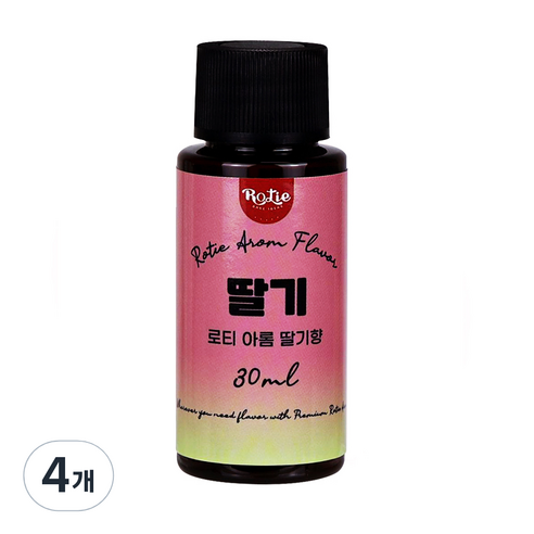 로티 식품향료 딸기향 아롬 30ml, 30g, 4개