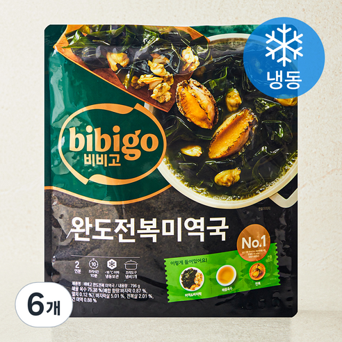 비비고 완도전복 미역국 2인분 (냉동), 796g, 6개