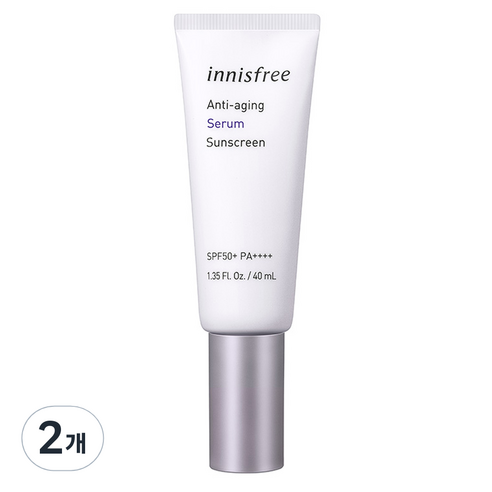 이니스프리 안티에이징 세럼 선스크린 SPF50+ PA++++, 2개, 40ml 선크림 Best Top5