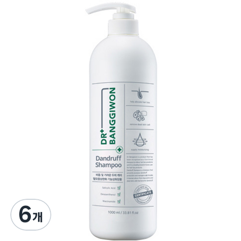 닥터방기원 댄드러프 비듬케어 탈모샴푸, 1000ml, 6개