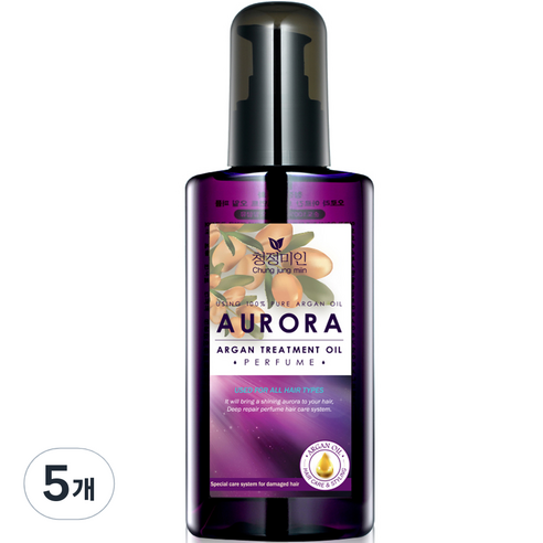 청정미인 오로라 퍼퓸 아르간오일 헤어에센스 140ml, 5개
