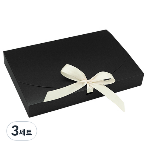 도나앤데코 로우 글리터 포장상자 5p + 리본 5p, 블랙, 3세트