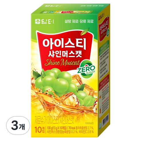 담터 제로슈가 아이스티 샤인머스캣, 13g, 10개입, 3개