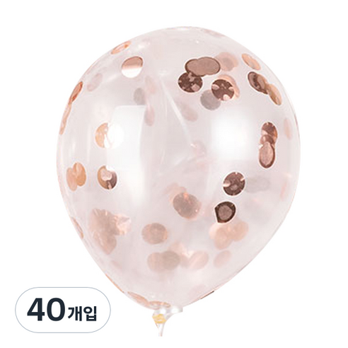 파티팡 컨페티 벌룬 30cm, 은박 로드골드, 40개입