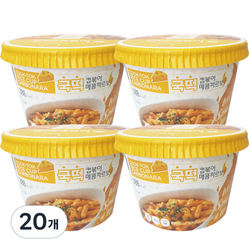 에스제이푸드 낭만부라더 국떡 즉석 컵볶이 매콤까르보, 145g, 20개