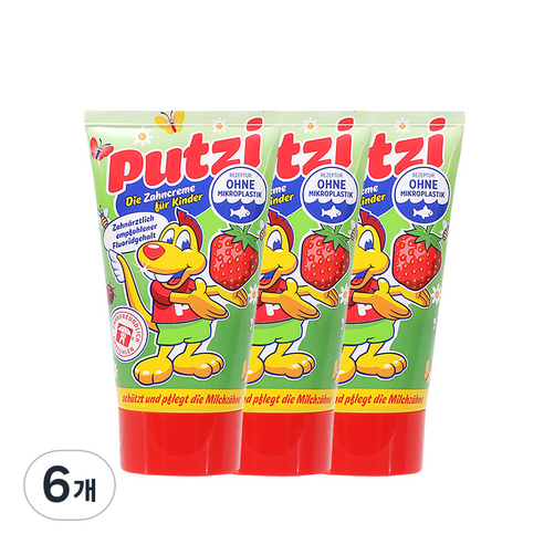 푸치 어린이 치약 딸기향, 50ml, 6개