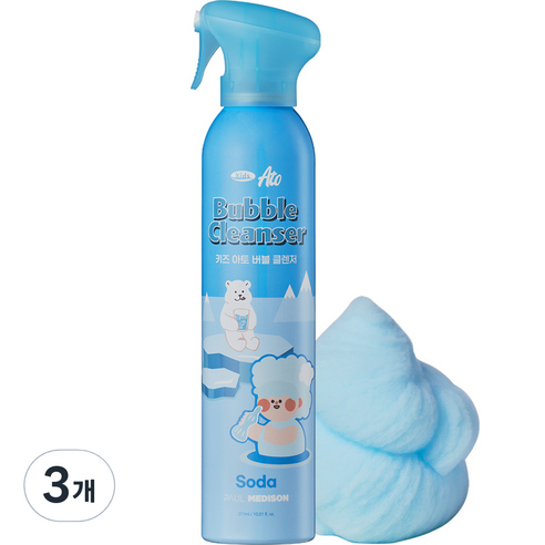 폴메디슨 키즈 아토 올인원 버블 클렌저 소다향, 311ml, 3개
