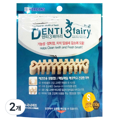 포켄스 덴티3페어리 강아지 덴탈껌 S 150g, 구강청결, 2개