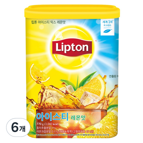 립톤 레몬맛 아이스티 분말, 770g, 1개입, 6개