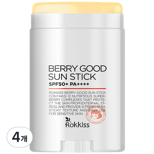 록키스 베리 굿 선스틱 SPF50+ PA++++, 15g, 4개