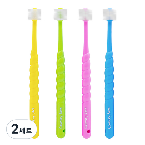 컨트리세이브 360도 유아칫솔 1단계, 혼합색상, 4개입, 2세트
