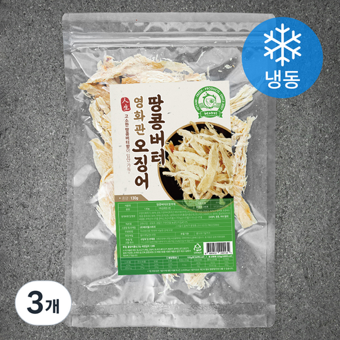 해야미 땅콩버터 오징어채 (냉동), 3개, 130g