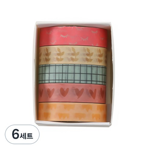 꼬까 다꾸 마스킹 테이프 5개입, 02, 6세트