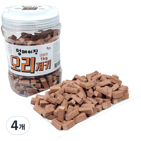 멍메이징 강아지 소프트 간식, 오리, 1kg, 4개