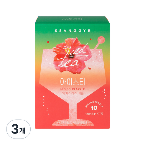 쌍계명차 히비스커스 애플 아이스티 10p, 1.2g, 10개입, 3개, 1.2g