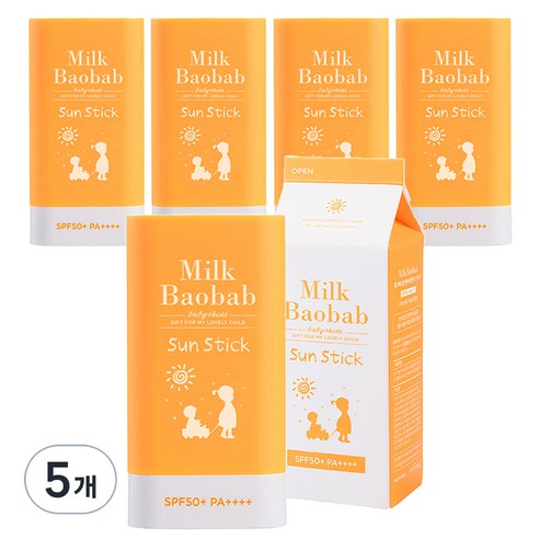 밀크바오밥 베이비 앤 키즈 선스틱 SPF50+ PA++++, 18g, 5개