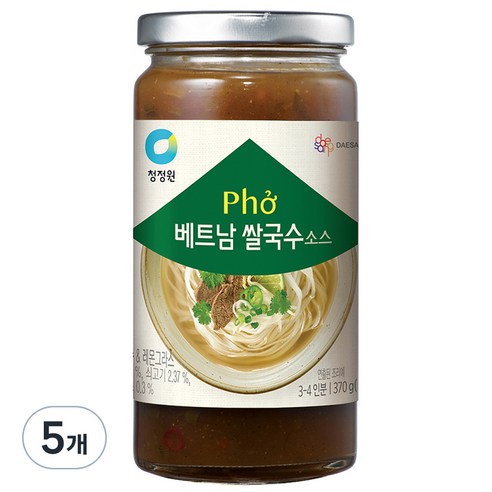 청정원 베트남 쌀국수 소스, 5개, 370g