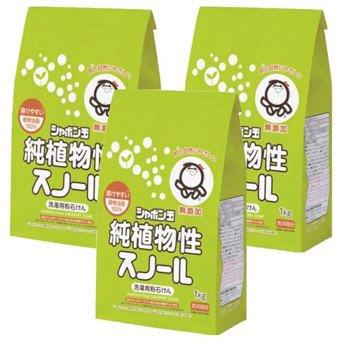 샤본다마 순식물성 세탁가루비누, 1kg, 3개