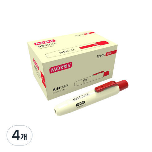 모리스 JUSTCLICK 유성매직 M2, 레드, 48개