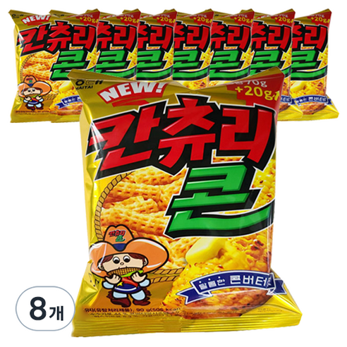 해태제과 칸츄리콘 콘버터맛, 90g, 8개