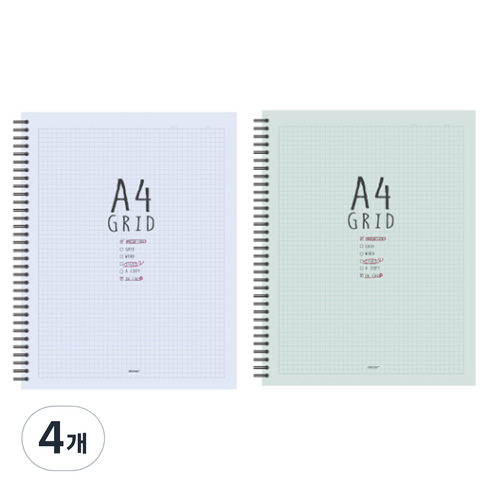 톡톡팬시 3500A4 그리드노트, 랜덤 발송, 4개