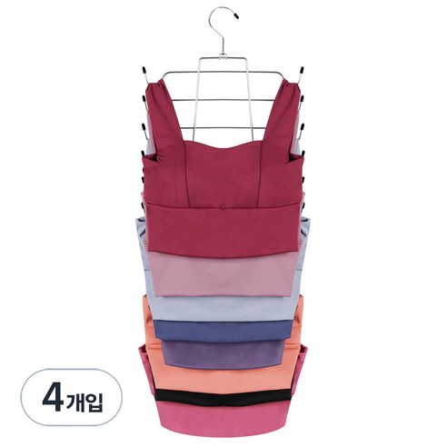 데이모드 한눈에 다용도 캐미솔 속옷 나시걸이, 01 블랙고리, 4개입