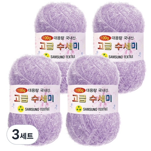 yarna 100g 대용량 고급수세미 뜨개실 4p + A인쇄도안 8종 세트, 132 파스텔보라, 3세트