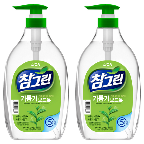 참그린 레몬 녹차 뽀드득 어드밴스 주방세제, 2개, 1kg