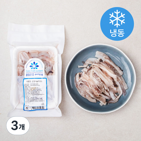 원양산 오징어슬라이스 (냉동), 300g, 3개