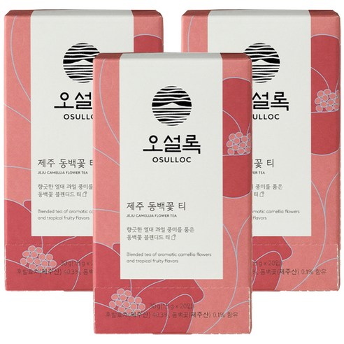 오설록 제주 동백꽃 티백, 1.5g, 20개입, 3개