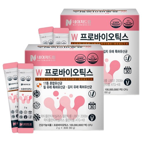 네이처드림 W프로바이오틱스 질건강 유산균 30p, 60g, 2개