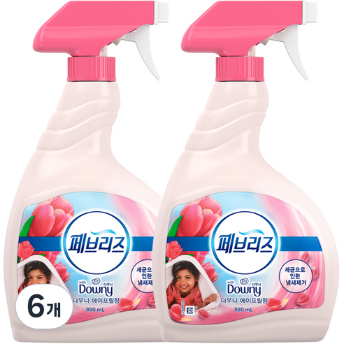 페브리즈 섬유탈취제 다우니 에이프릴향 본품, 880ml, 6개