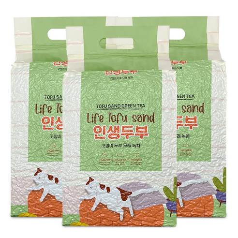 고양이 인생두부 두부모래 녹차향, 3개, 10L 고양이 용품