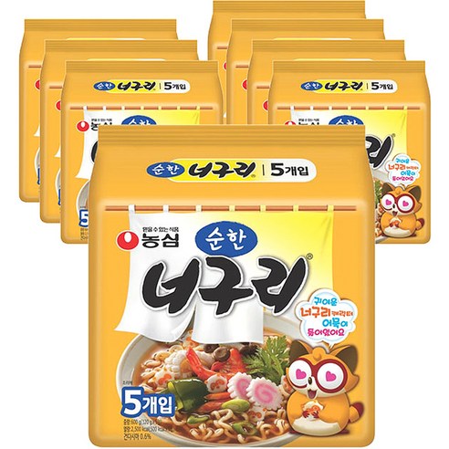 라면 농심 너구리 순한맛, 5개  Best 5