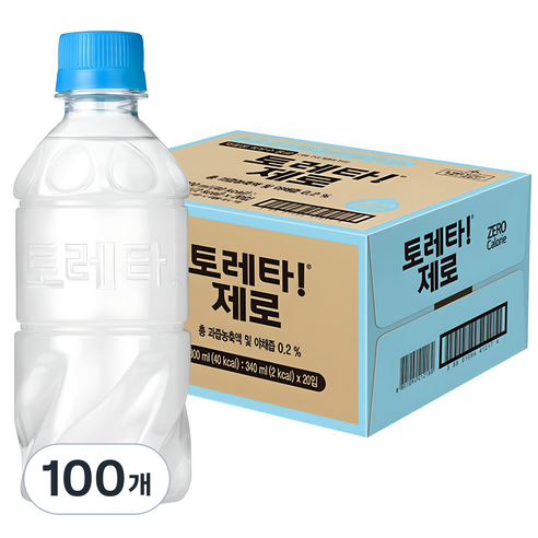 토레타 제로 무라벨 이온음료, 340ml, 100개