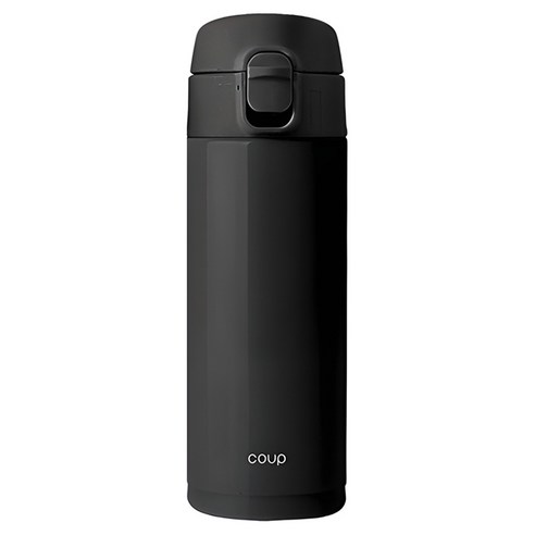 COUP 스테인레스 원터치 텀블러, 블랙, 350ml, 1개