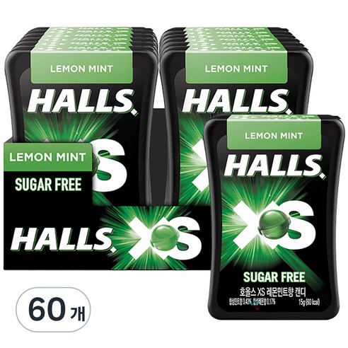 호올스 XS 레몬민트향 캔디, 15g, 60개