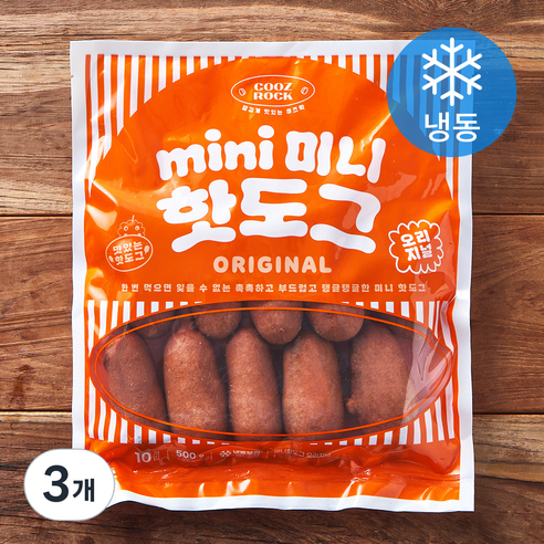 쿠즈락 미니핫도그 오리지널 (냉동), 50g, 10개입, 3개
